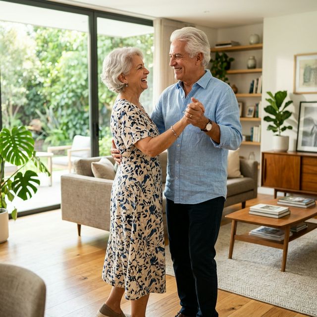 Adulto mayor activo y feliz