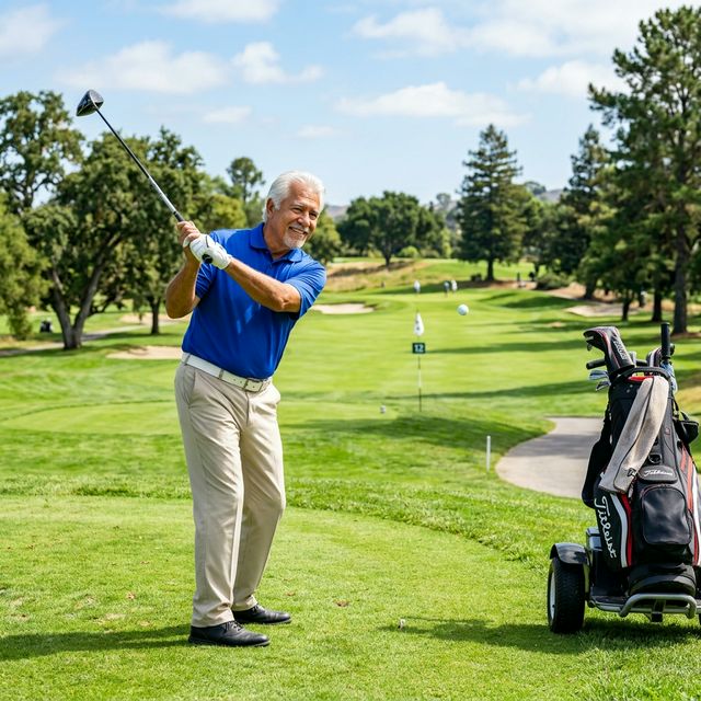 Adulto mayor activo y feliz