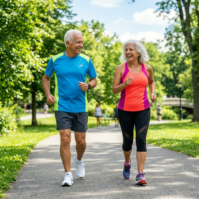 Adulto mayor activo y feliz