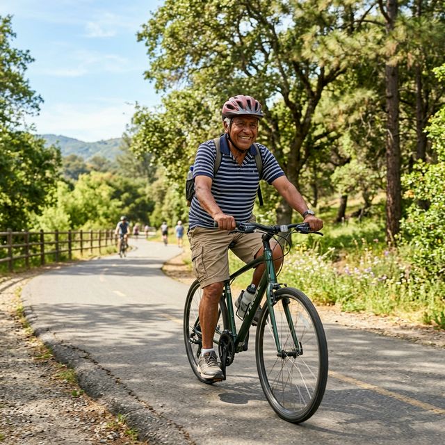 Adulto mayor activo y feliz